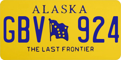AK license plate GBV924