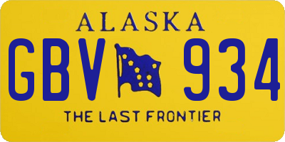 AK license plate GBV934