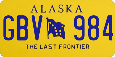 AK license plate GBV984