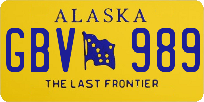 AK license plate GBV989