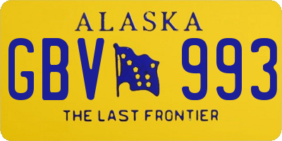 AK license plate GBV993