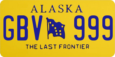 AK license plate GBV999