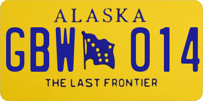 AK license plate GBW014