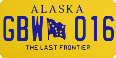 AK license plate GBW016