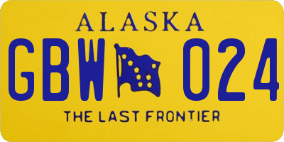 AK license plate GBW024