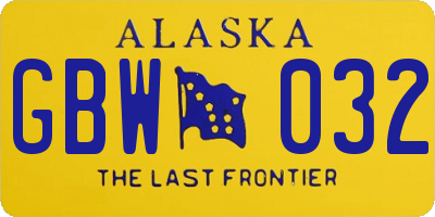 AK license plate GBW032