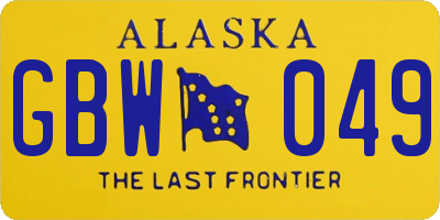 AK license plate GBW049
