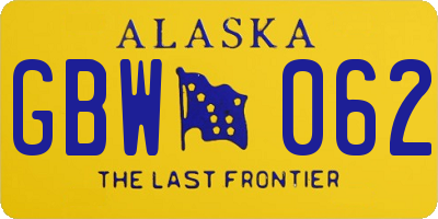 AK license plate GBW062
