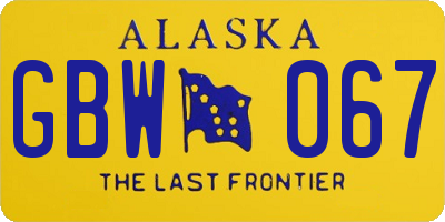AK license plate GBW067