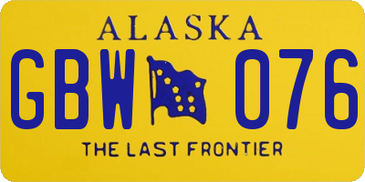AK license plate GBW076