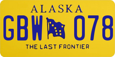 AK license plate GBW078