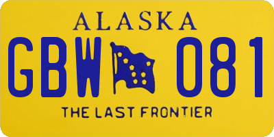 AK license plate GBW081