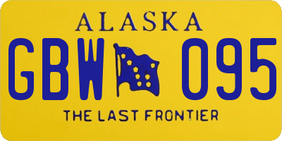 AK license plate GBW095