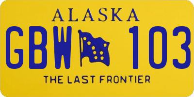 AK license plate GBW103