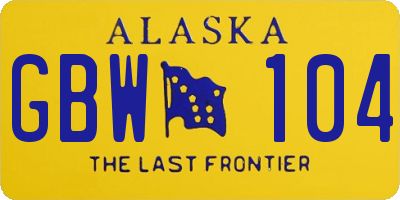AK license plate GBW104