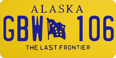 AK license plate GBW106
