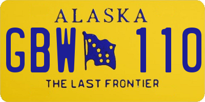 AK license plate GBW110