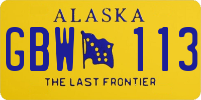 AK license plate GBW113