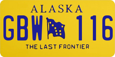 AK license plate GBW116