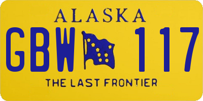 AK license plate GBW117