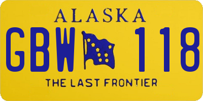 AK license plate GBW118
