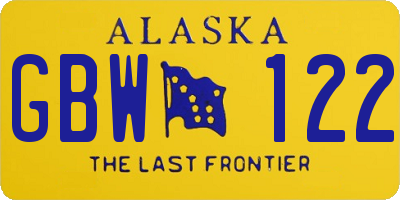 AK license plate GBW122