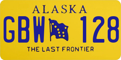 AK license plate GBW128