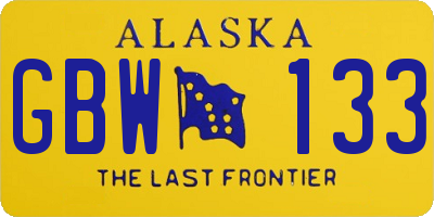 AK license plate GBW133