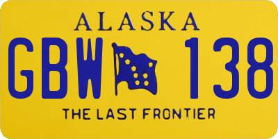 AK license plate GBW138