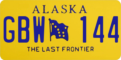 AK license plate GBW144