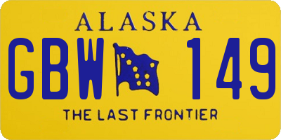 AK license plate GBW149
