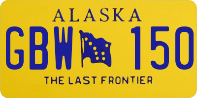 AK license plate GBW150