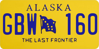 AK license plate GBW160