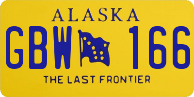 AK license plate GBW166