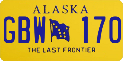 AK license plate GBW170