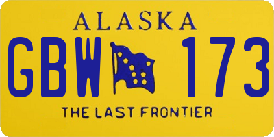 AK license plate GBW173