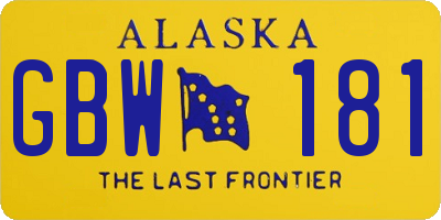 AK license plate GBW181
