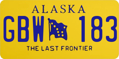 AK license plate GBW183