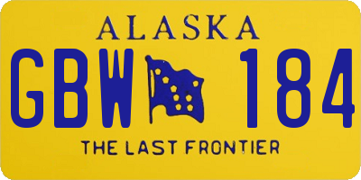AK license plate GBW184