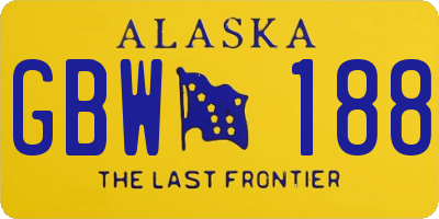 AK license plate GBW188