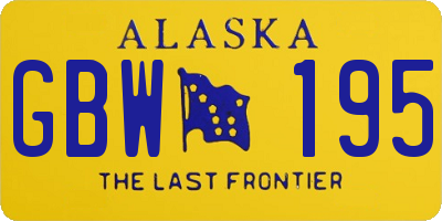 AK license plate GBW195