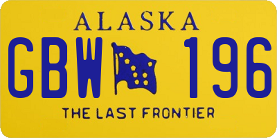 AK license plate GBW196
