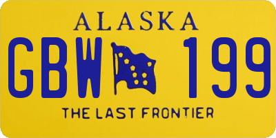 AK license plate GBW199