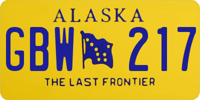 AK license plate GBW217