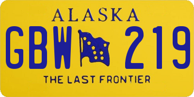 AK license plate GBW219