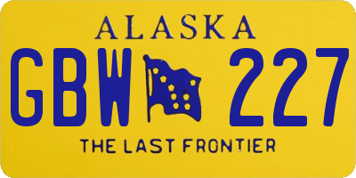 AK license plate GBW227