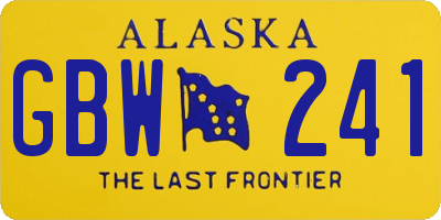 AK license plate GBW241