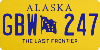 AK license plate GBW247