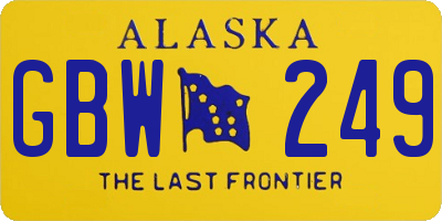 AK license plate GBW249