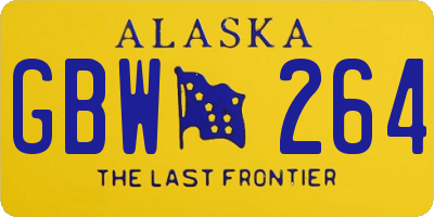 AK license plate GBW264